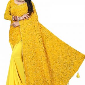 Net Saree with Boarder Jhiljhil Sitara sare